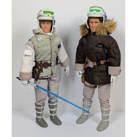 Star Wars Han Solo & Luke Skywalker Hoth Snow Gear Vintage 1997 12” Figure Set - Picture 1 of 5